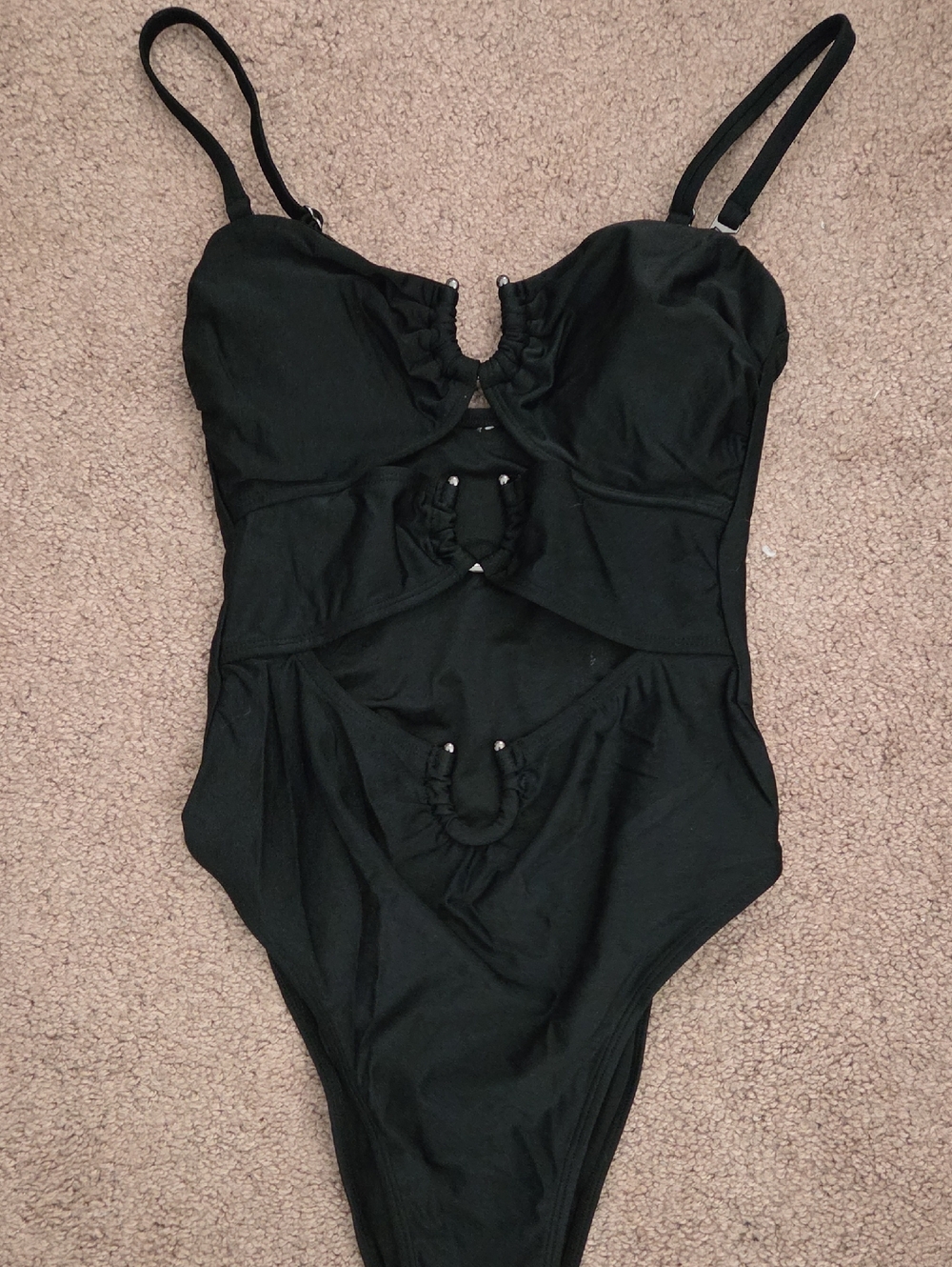 Cupshe/JoJo Collab - Black Cutout One-Piece Swimsuit